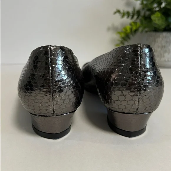 Miu Miu Metallic Snakeskin Women's Flats - Picture 7 of 14